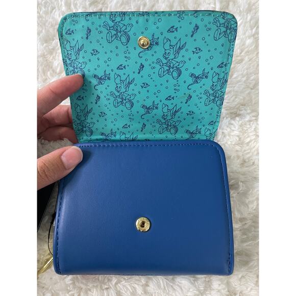 Loungefly Disney Pinocchio Underwater Small Zip Blue Wallet NEW Cards Cash - Picture 3 of 9